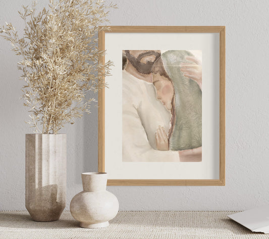 Solace - Christ and Woman Physical Art Print